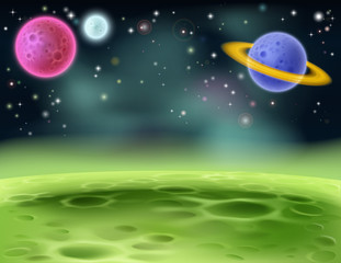 Outer Space Cartoon Background © Christos Georghiou