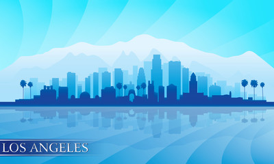Los Angeles city skyline detailed silhouette - 55686238