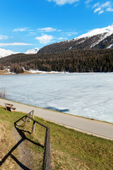 beautiful mountain landscape, lake ice