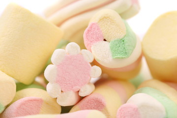 Fototapeta na wymiar Colorful marshmallows candy