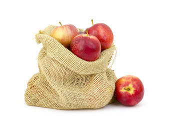Burlap sack with apples