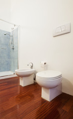 Interior hotel room, detail bathroom, toilet