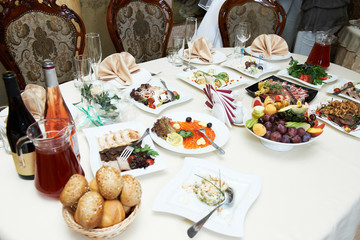 Table with appetizers