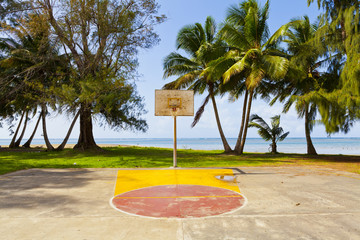 Basketball Field in tropical beach