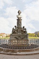 Fototapeta na wymiar Year 1876. Monument to the German sculptor Ernst Rietschel
