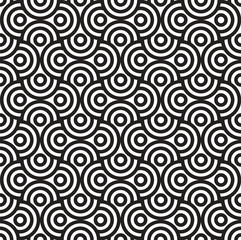 Spirals and Circles, Black and White Abstract Geometric Vector S