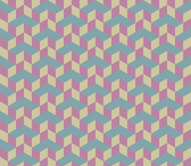 3d Cube Vector Seamless Pattern.