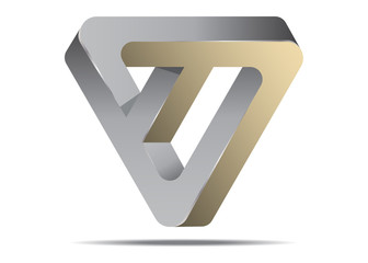 Impossible Triangle Logo Icon Sign, Abstract Vector Illustration