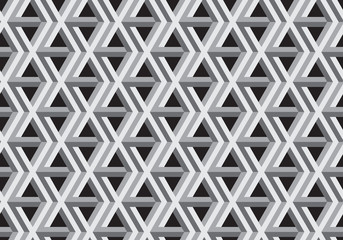 3D Impossible Shape Vector Seamless Pattern.