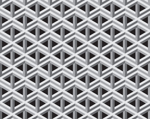 3D Impossible Shape Vector Seamless Pattern.