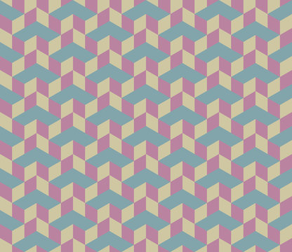 3d Cube Vector Seamless Pattern.