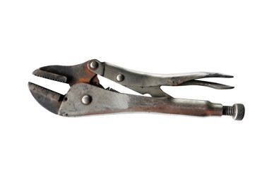 Fototapeta premium Old used pliers isolated on white background