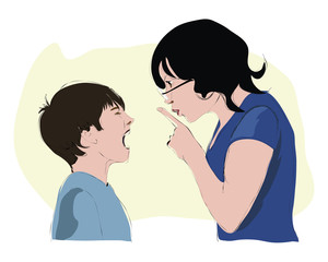 Teacher calms pupil who cries