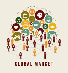 Fototapeta na wymiar global marketing