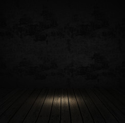 wood floor passing into darkness