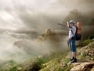 Tourist with backpack