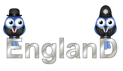 Naklejka premium England Text with bird inhabitants