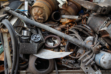 Scrap metal, old car parts