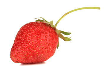 Ripe sweet strawberry, isolated on white