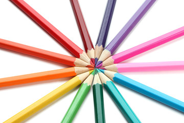 Naklejka premium Colour pencils isolated on white