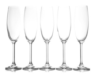 Empty glasses isolated on white