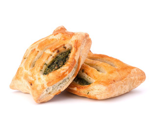 Puff pastry bun isolated on white background.