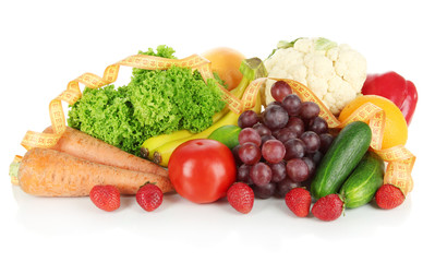 Fresh vegetables isolated on white