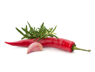 Chili pepper and flavoring herbs