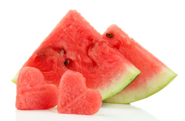 Fresh ripe watermelon isolated on white