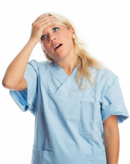 Überforderte Krankenschwester