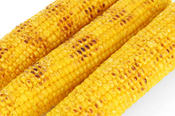 Delicious golden grilled corn close-up