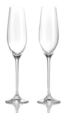 Champagne glasses, isolated on white