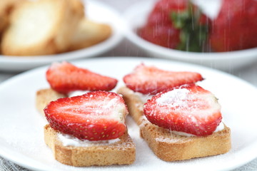 Toast with strawberry