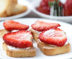 Toast with strawberry