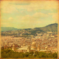 Fototapeta na wymiar Old style image of Barcelona.