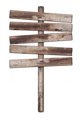 Fototapeta premium Old weathered wood sign isolated 