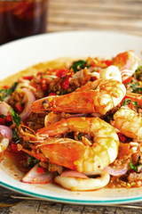 Basil Shrimp and squid.