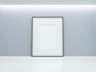 blank poster on white wall