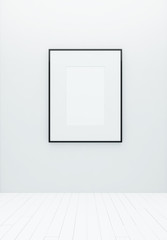 blank poster on white wall