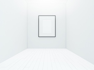 blank poster on white wall