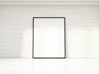 blank poster on white wall
