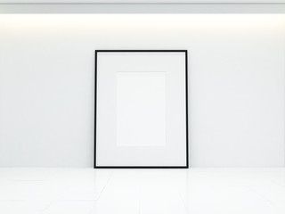 blank poster on white wall