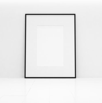 blank poster on white wall