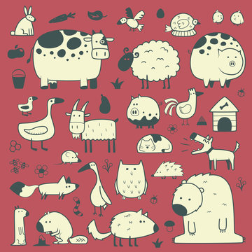 domestic and forest animals