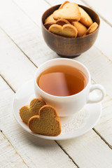 Fresh cookies and tea