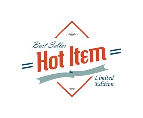 hot item retro label