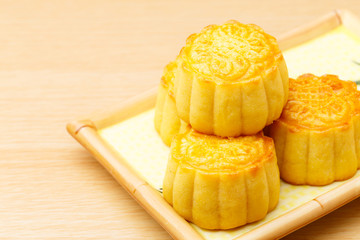 Chinese traditional mooncake close up
