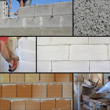 Construction site - Collage brick wall
