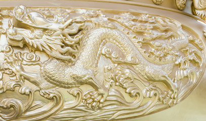 Golden Chinese Dragon carve