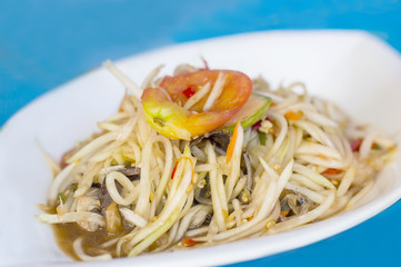 Green papaya salad thai food